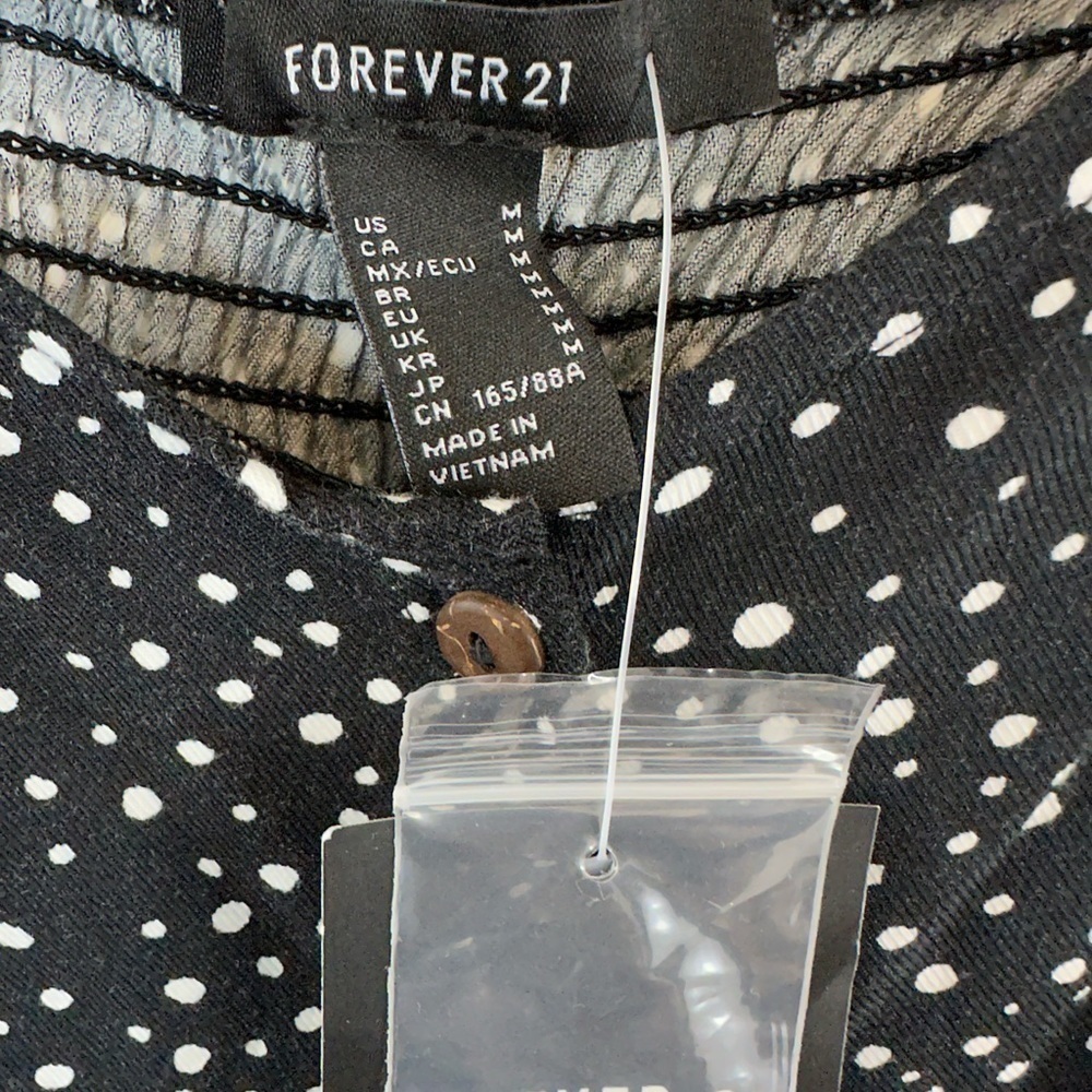 NWT Forever 21 Polka Dot Puff Sleeve Mini Dress - Picture 4 of 11